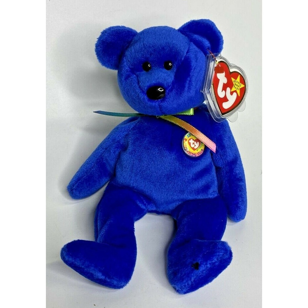 1998 Ty Beanie Baby Clubby Retired Official Club Bear Blue Plush BB16